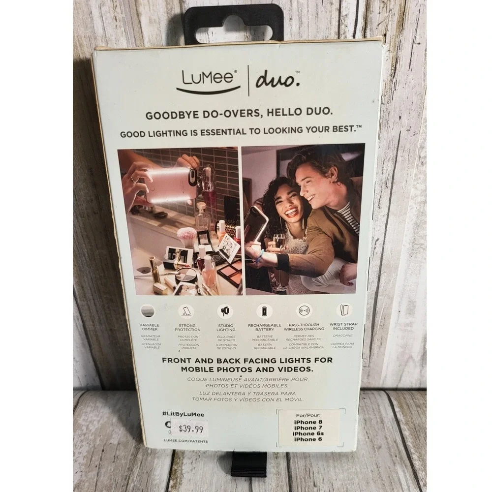 LuMee‎ Duo InstaFame Lighted iPhone Case Rose Gold Marble Strong Influencer